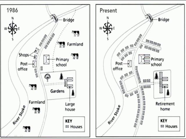 The two maps below represent the changes in town of Denham from 1986 to the present day.