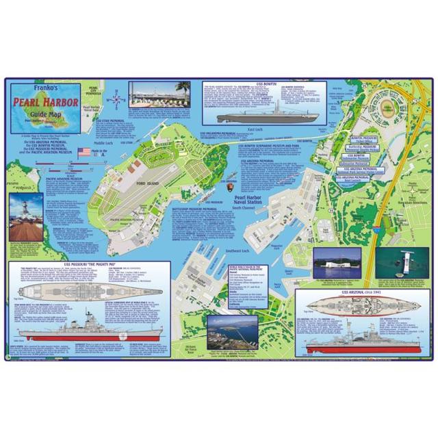 the maps show Pearl Harbour in 2000 and today
