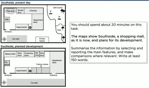 The maps show Southside, a shopping mall, as it is now, and plans for its development.
