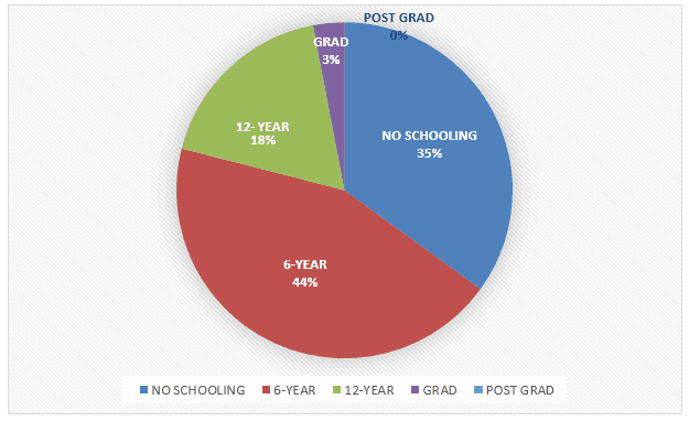 The pie charts show the highest education level of women in Sri Lanka in 1965 and 1995.