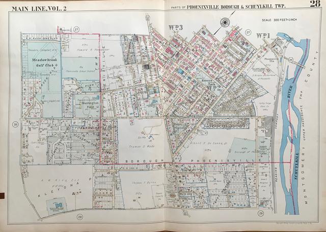 The maps show the town of Harbourville in 1950 and 2020.
