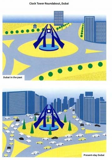 The following maps show some of the changes that have taken place in Dubai in recent decades.

Summarise the information by selec ating and reporting the main feature, and make comparisions where relevant.