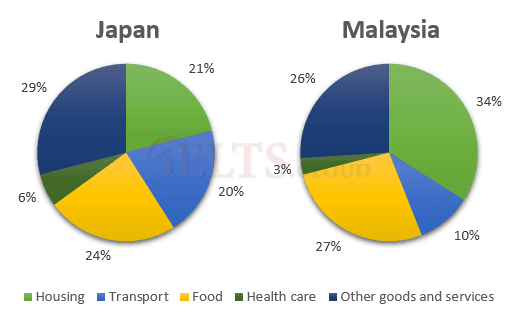 The pie charts show the average household expenditures in Vietnam in 1999 and 2019. Summarize the information shown by selecting and reporting the main features and make comparisons where relevant.