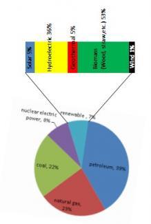 The chart below shows the world's energy use in 2010.
