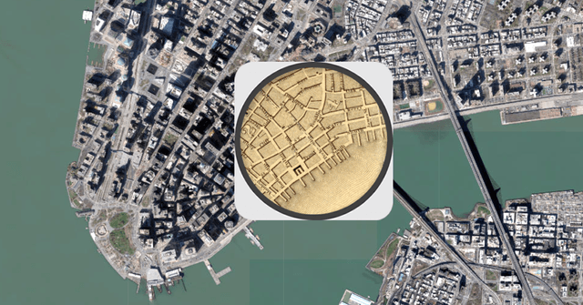 The two maps show changes to the town center between 1836 and today