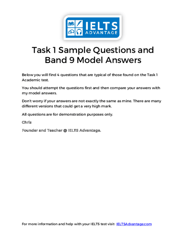 Task 1 Sample Questions and Band 9 Model Answers   

For more information and help with your IELTS test visit- IELTSAdvantage.com 

 

 

The graph above shows the stock price of four technology companies between 2011 and 2016.  

Summarise the information by selecting and reporting the main features, and make comparisons where relevant.