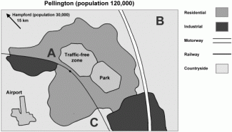 The two maps below show an island, before and after the construction of some tourist facilities. Summarise the information by selecting and reporting the main features, and make comparisons where relevant.