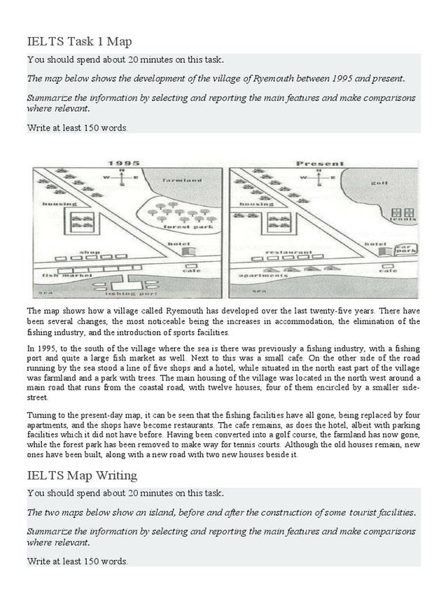 The maps bellow show changes experienced by the town of Lakeside at the beginning of the 21st century. Summarize the information by reporting the main features, and make comparisons where relevant. (Minh Bùi)