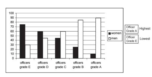 The graph (figure 2) show the percentage of men and women employed in executive positions in ACME Oil Company from July 1993 to June 1994. Write a report for a university lecturer describing the information shown in the graph.