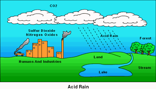 The Diagram below describes how acid rain is formed in Australia. Write an academic report indicating the main features and how they are inter-related.