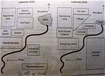 Topic: The maps below show the changes experienced by the town of Wetherby at the beginning pf the 21st Century.