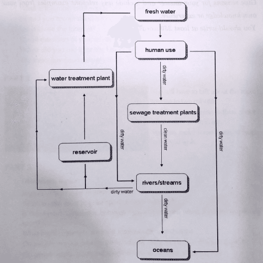 The diagram below shows how the English city Bristol deals with water pollution. Summarise the information by selecting and reporting the main features, and make comparisons where relevant.