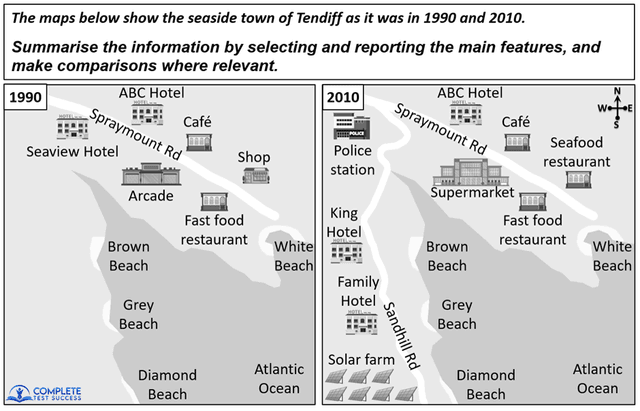 The maps below show the seaside town of Tendiff as it as it was in 1990 and 2010.