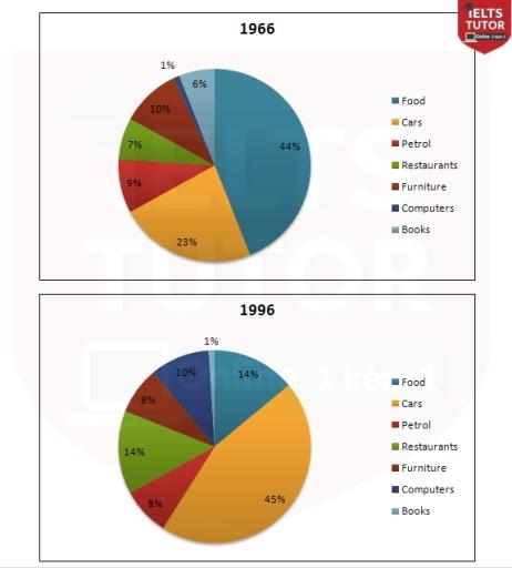 The charts below show US spending patterns between 1966 and 1996. #19
