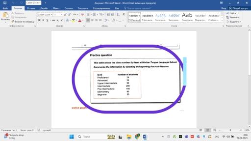 This table shows the class numbers by level at mother tongue language school. summarize the information by selecting and reporting the main features.