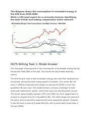 The diagram shows the consumption of renewable energy in the USA from 1949-2008. Write a 150-word report for a university lecturer identifying the main trends and making comparisons where relevant.